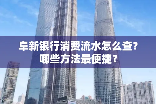 阜新银行消费流水怎么查？哪些方法最便捷？