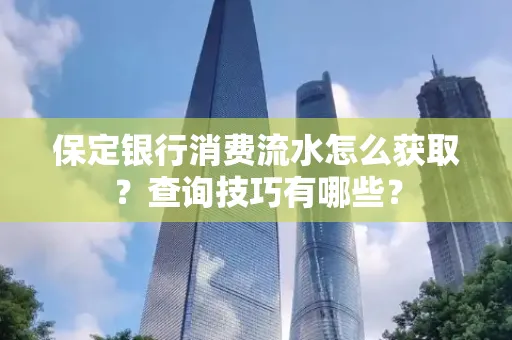 保定银行消费流水怎么获取?查询技巧有哪些?