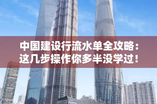中国建设行流水单全攻略:这几步操作你多半没学过!