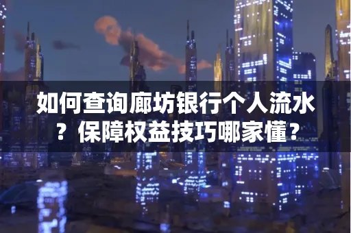 如何查询廊坊银行个人流水?保障权益技巧哪家懂?