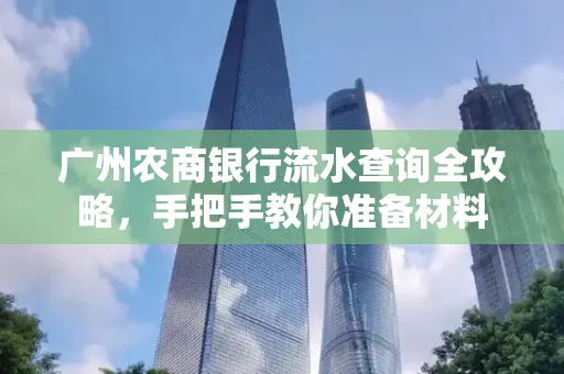 广州农商银行流水查询全攻略,手把手教你准备材料