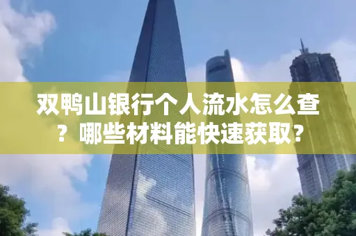 双鸭山银行个人流水怎么查?哪些材料能快速获取?