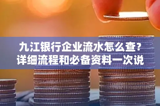 九江银行企业流水怎么查?详细流程和必备资料一次说清