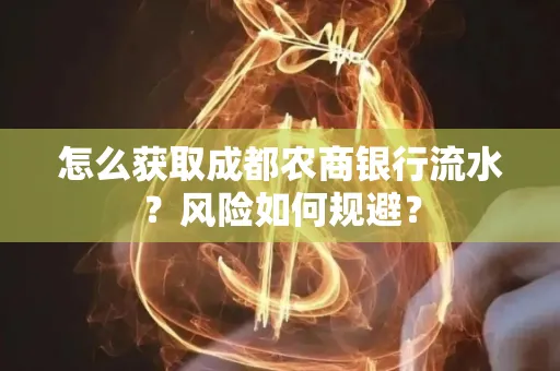 怎么获取成都农商银行流水?风险如何规避?